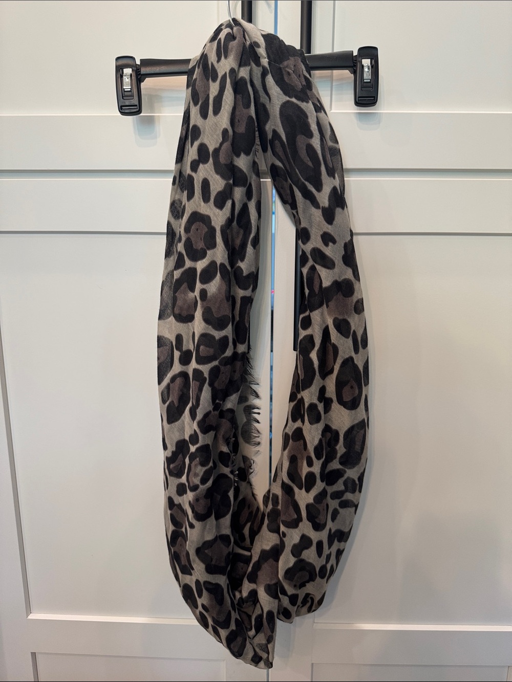 croft & barrow Gray and Black Leopard Infinity Scarf